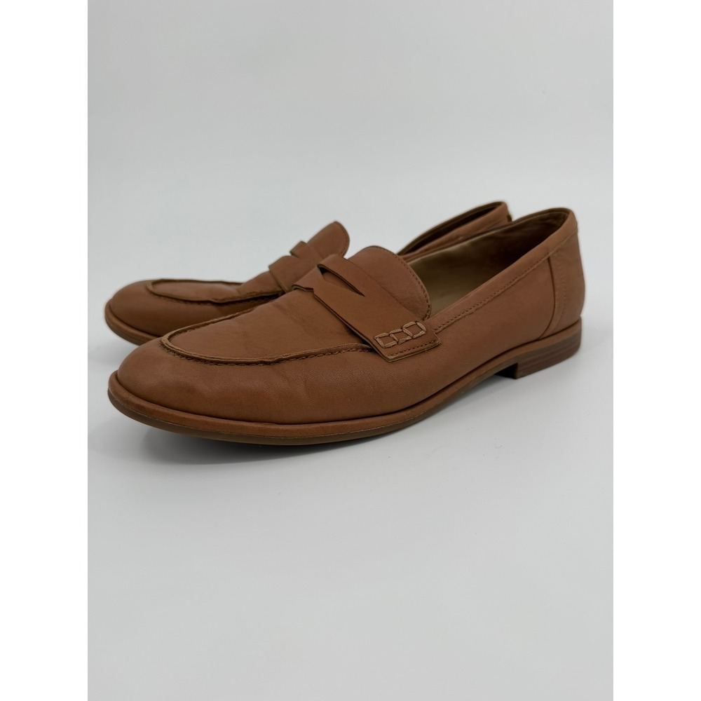 Sam Edelman Penny Loafer Classic Modern Women Size 10.5 Saddle Brown Leather
